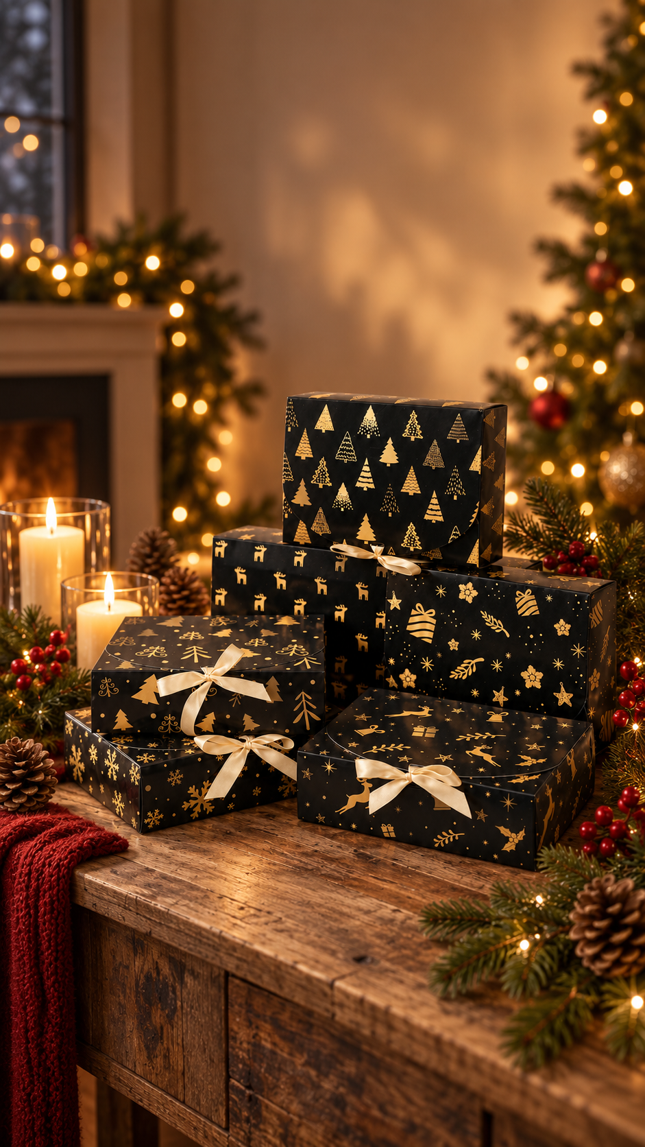 Julnatt i guld – elegant svart & guld